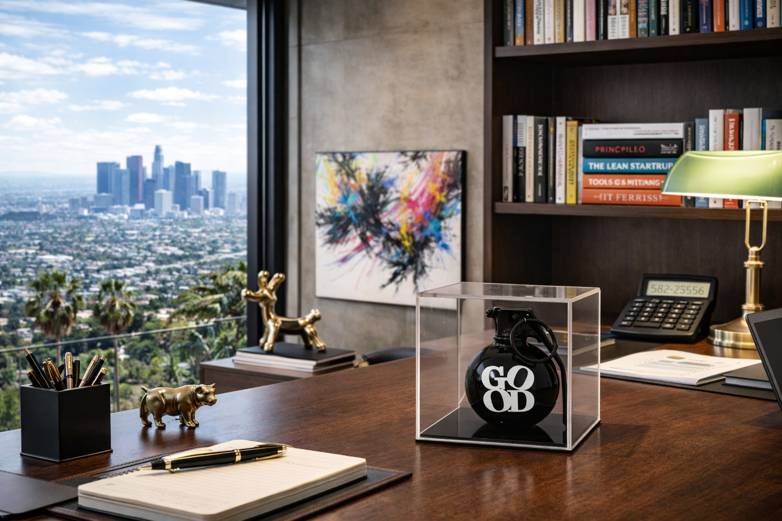 GOOD Display Grenade — Black Sculptural Art Piece in Acrylic Case | Brnd Studio