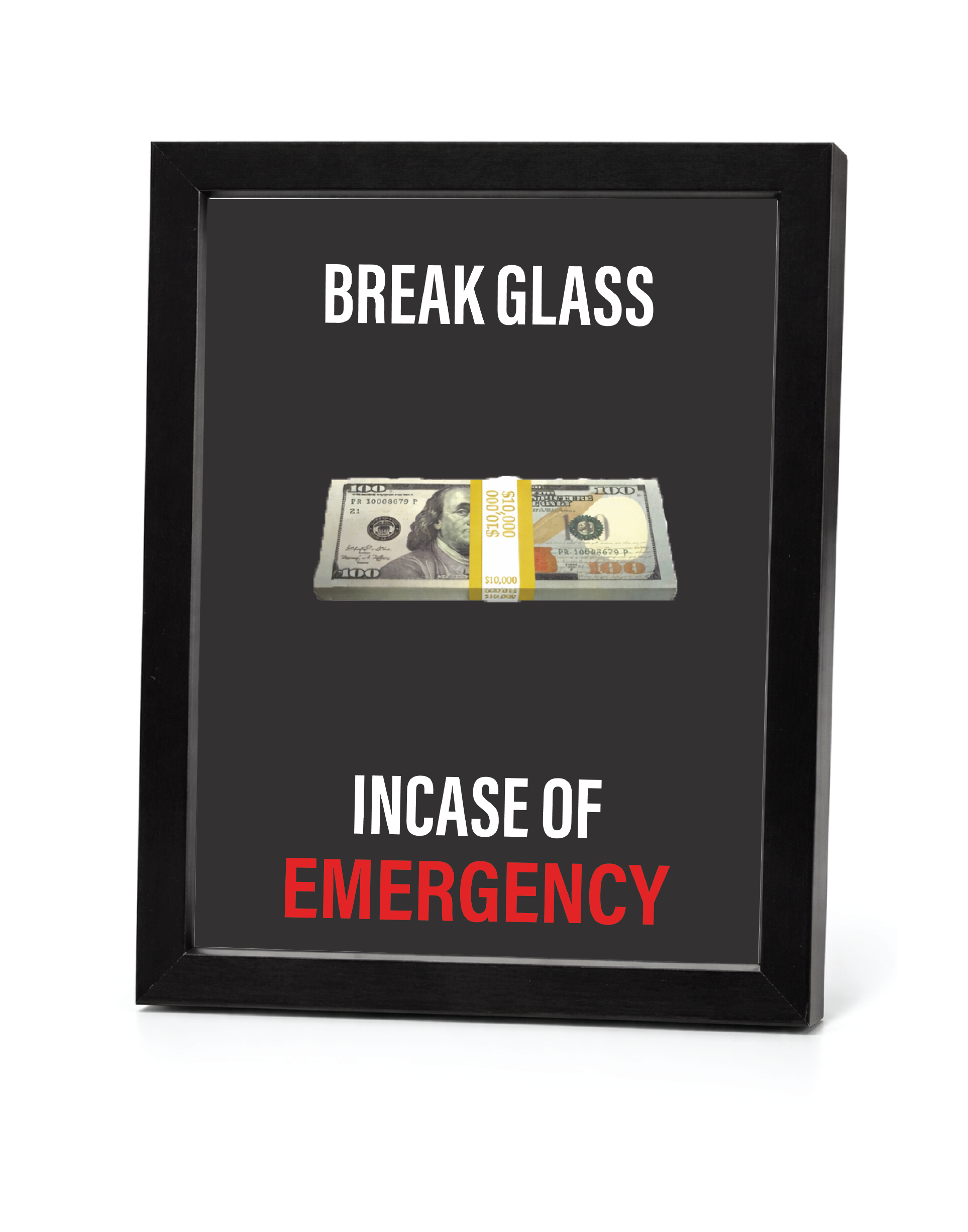 Emergency Cash Wall Frame — Luxury Money Display Wall Décor with Prop Cash | Brnd Studio
