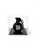 QR Grenade — Black Sculptural Display Piece with Scannable QR Code | Brnd Studio